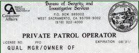 Private Patrol Operator PPO license